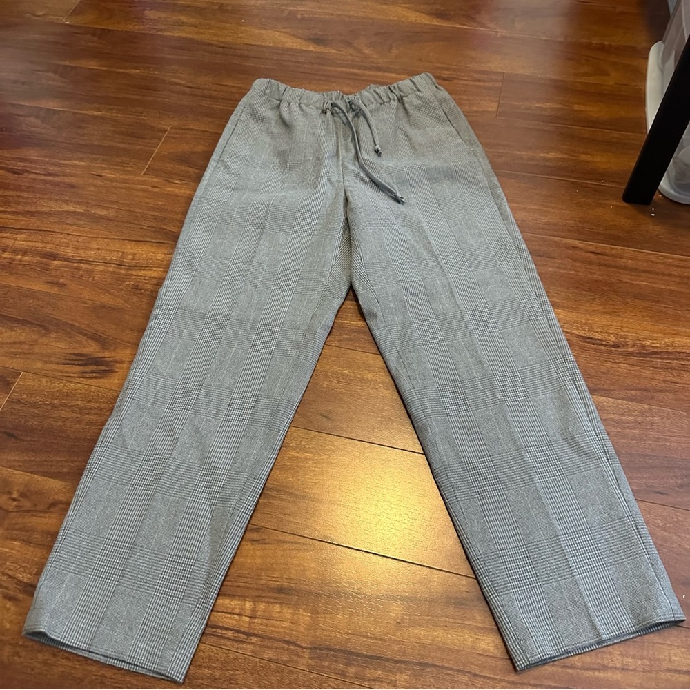 Aritzia Babaton plaid straight trouser crop pants